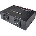 ADWITS 2 Channel Passive Speaker Selection, 2 Zone Sound Distribution Box Hub, Supports up to 150W/Channel, Square Full Metal Box