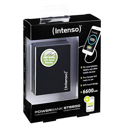 Intenso 7333520 Powerbank ST6600 Soft Touch externes Ladegerät (6600mAh) für Smartphone/Tablet PC/MP3 Player/Digitalkamera schwarz - 5
