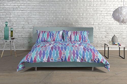Deyongs Modern Peacock Feather Duvet Set, Cotton, Multi-Colour, Double, 200 x 200 x 1 cm