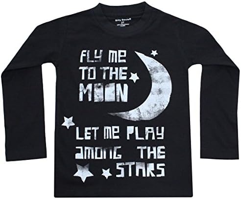 Fly Me to The Moon Kids Long Sleeve Tee Black 2T