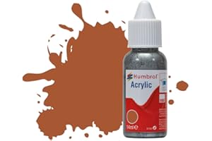 Humbrol Model Paint - DB0062 No 62 Leather - Matt (14ml), Acrylic Paints for Models, Plastic, Metal, Wood, Glass, Ceramics and More, Acrylic Touch Up Paint - Hobby Paint Bottle for Craft Kits