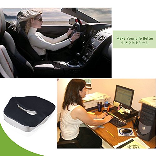 augymer Steißbein Memory Foam Sitzkissen, Komfort Orthopädisches Sitzkissen für Stühle, Autos, Flugzeug, Rollstühle, und Schmerzen im unteren Rücken, Steißbein, Steißbein, Ischias, Beckenbereich, Schmerzen, Prostata - 4