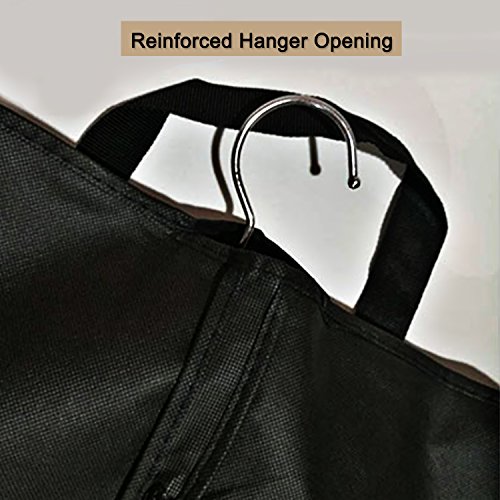 Stabiler Kleidersack,Atmungsaktiver Reise Kleidersack mit Tragegriffen und Druckknopfverschlüssen – schwarz – 60 cm * 100 cm - 3
