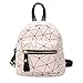 Produktbild Damen Rucksack URSING Mode Elegant Retro Vintage Tasche Splice Schultasche Backpack Reisetasche Schultertasche Freizeitrucksack Casual Leder Daypack Schulrucksäcke Mini Umhängetasche (Rosa)