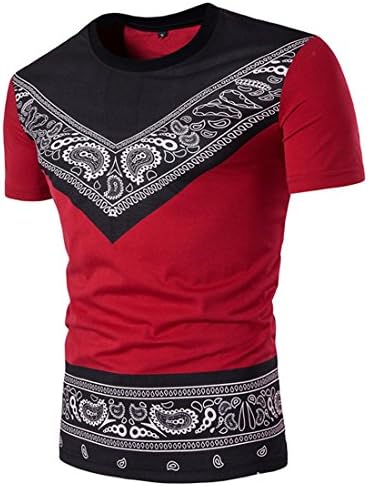 Mens T Shirts,Mens Shirts Short Sleeve,Mens Shirts,Mens Tops,Mens Shirts Casual,Mens Tops Summer,Men Shirt New Look,Moonuy Men African Print Handsome Pullover Blouse