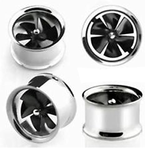 SINGLE Silver Black Turbine Ear Plugs Piercings Expander Stretchers Double Flare Steel