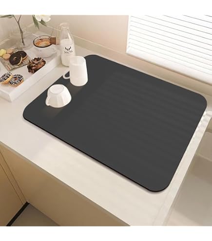 Tappetino Assorbente Per Macchina Caffè 50x40cm - Antiscivolo Per Lavello, Cucina E Bagno Nero - Foto 5