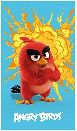 Angry Birds - Children Beach Towel Printed Red 100% Cotton - Size: 70x120 cm