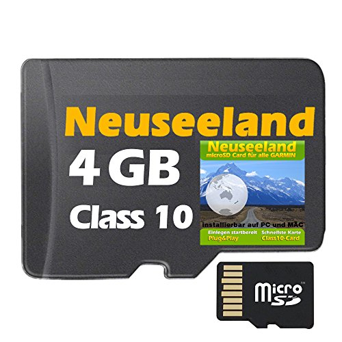 Preisvergleich Produktbild Neuseeland Topo Karte 4GB microSD für Garmin Navigationsgeräte ORIGINAL von STILTEC ©