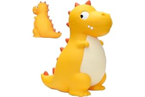 Lakpopya Salvadanaio Dinosauro, Salvadanaio per Bambini, Grande Salvadanaio Tirannosauro Rex in Plastica, Giocattolo di Risparmio a Cartoni Animati (Giallo)