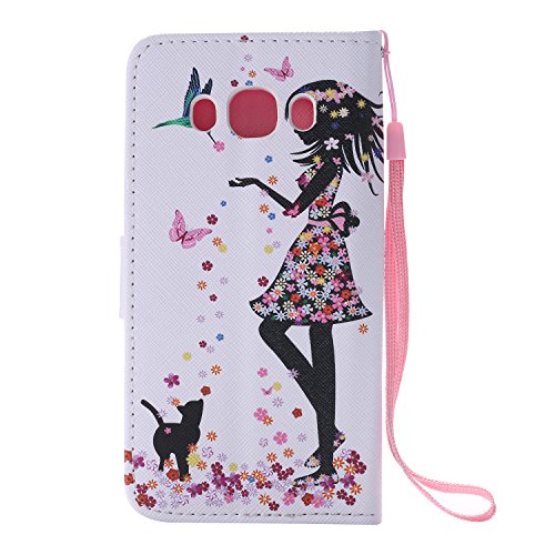 Dooki, Galaxy J5 2016 Coque, Flip PU Cuir Portefeuille Supporter Couverture Housse Coque Etui pour Samsung Galaxy J5 2016 avec Crédit Carte Tenant Fente et Main Dragonne (B-4)