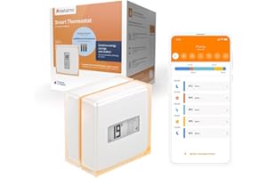 Netatmo Thermostat Connecté et Intelligent Économe en Énergie –WiFi- Réduisez Les Factures & Contrôlez Le Chauffage à Distance par Application, Compatible avec Les Chaudières Individuelles, NTH01-AMZ