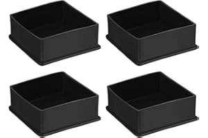 QUARKZMAN 4 Tapones Cuadrados para Patas de Silla de PVC, 75mm x 75mm OD, Negros, Protectores de Pies de Muebles para Mesas, Cubiertas de Patas de Suelo para Patio