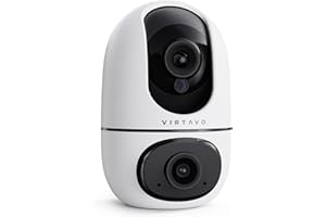 virtavo XD1 Telecamera Wi-Fi Interno, Videocamera di Sorveglianza con Doppia Lente, Visuale a 360°, Pan/Tilt/Zoom, Visione Notturna, Tracciamento Movimento, Notifiche e Audio Bidirezionale