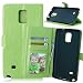 Produktbild Nancen Samsung Galaxy Note 4 / SM-N9100 (5,7 Zoll) Lederhülle Neu Style Acht Farbe Weich PU Flip Case Ledertasche / Schutz Etui, Einfach Vintage Kollektion Karten Slot Foto Wallet Hülle Handy Tasche Zubehör