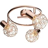 Gestell: Metall, Kupfer Luxus Decken Leuchte Schlaf Gäste Zimmer Rondell Kupfer Farben Kugel Lampe Globo 54805-3