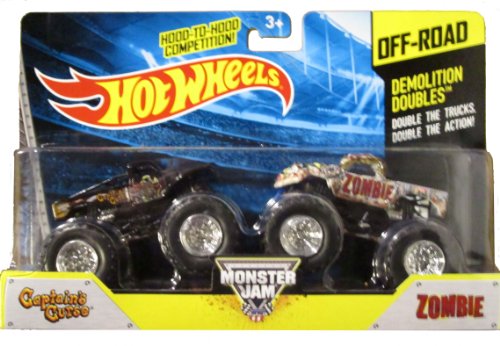 Hot Wheels 2014 Off-Road Monster Jam Demolition Doubles Captain's Curse vs Zombie