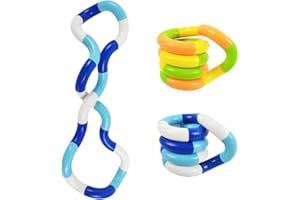 BIRLOZA 2 PCS Tangle Fidget Toy Twisty Toy Serpent Toys DéCompression Stress Relief Stim Silent pour Enfants et Adultes