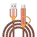 Price comparison product image jieGREAT 1M Practical 2in1 Micro USB and USB Type C Adapter + Data Charger Charging Cable