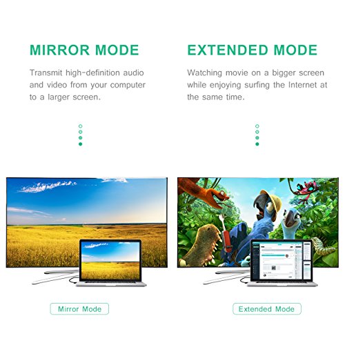 DisplayPort auf HDMI, VicTsing Vergoldet DisplayPort (DP) to HDMI Kabel HDTV Adapter Konverter Male to Female mit Audio Output - 5