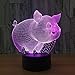 Produktbild Reizendes Schwein 7 Farblampe 3d Sichtbar Geführte Nachtlichter Für Kinder Berühren Usb Baby Schlafen Nachtlicht 3d Licht Lampe