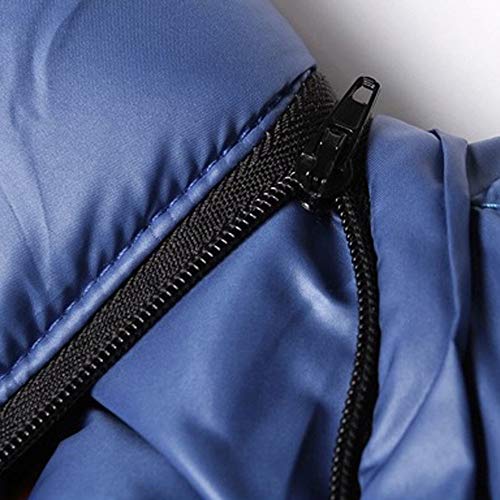 KPPONG Herren Jacke Ubergangsjacke Wintermütze Herren Daunenjacke Verdickung Windbreaker Kapuzenjacke Winterjacke Abnehmbare Baumwolljacke Gepolsterten Mantel(Blau,X-Large)