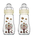 MAM 67036720–2 – Lot de 2 biberons confort en verre 260 ml – Neutres