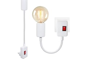 LQUNFYL 2PCS Douille E27 avec Interrupteur, Support Ampoule, E27 Adaptateur de Lampe Prise Murale, Ampoule Convertisseur, 20CM Longueur Spot Col de Cygne Réglable, Lampe de Chevet Murale avec Prise