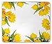 Produktbild SHAQ Yellow Flower Mouse Pad Mauspads, Abstract Frame Yellow Tulip and Blue Forget Me Knot Blooms Bouquets, Standard Size Rectangle Non-Slip Rubber Mousepad, Mustard Fern Green