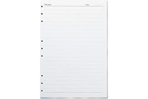 AOORY Ruled Inserts 9 Hole B5 Planner Refills Pages 9-Ring Binder Lined Paper for Journal Notebook Diary Inserts