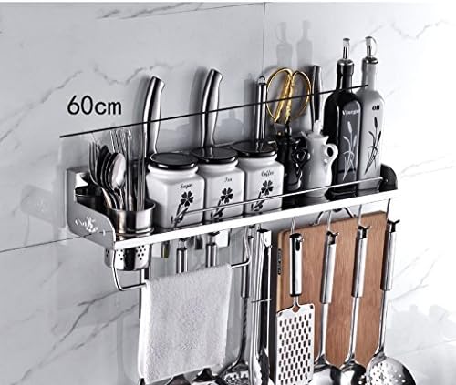 Shelf Stainless steel kitchen pendant Seasoning sauce bottle Storage rack Hardware Multi - function wall hanging length 60cm ( Size : A )
