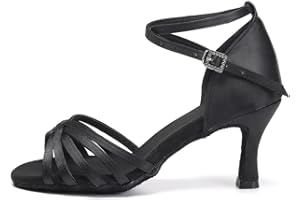 YKXLM Chaussures de Danse Latine pour Femmes Salsa Tango Ballroom Practice Performance Sandals, FR-CL-GBZS