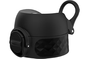 ION8 Zapasowa Pokrywka Butelki na Wodę OneTouch 2.0, Szybkie Otwieranie Jednym Dotknięciem, Uniwersalna Pasuje do 350ml/500ml/600ml, Czarny, Mały, Tworzywo Sztuczne