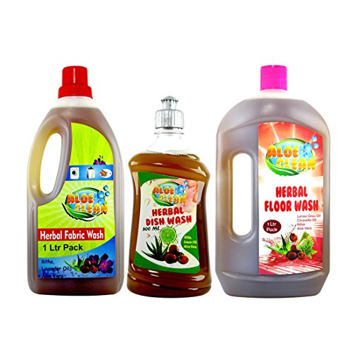 Aloe clean Herbal fabric Wash 1000 ml + Herbal Floor Wash 1000 ml + Herbal Dish Wash 500 ml Combo Pack Of 1 RS.850 (58.00% Off) - Amazon