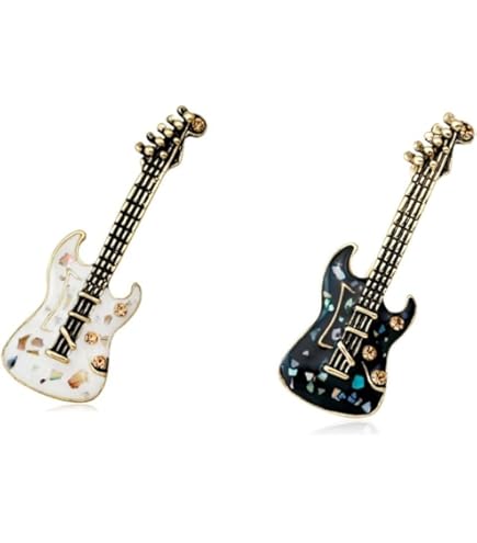 Spilla A Forma Di Chitarra Geepins - Gioiello In Metallo Per Appassionati Di Musica - Foto 2