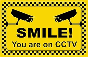 999Store under surveillance camera sign office supplies sunboard Smile You are on The Camera cctv camera sign board Sign Board sticker signage (13X20 cm)