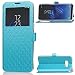 Produktbild Galaxy Note8 Movie Stand Case, Shiny Big View Window PU Leather Kickstand Snap-On [Book Fold] Cover, TAITOU New Fashion Grid Texture Ultralight Thin Phone Case For Samsung Galaxy Note 8 Blue