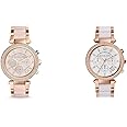 Michael Kors Watch for Women Parker, Chronograph Movement, MK5896 & Watch for Women Parker, Quartz Chronograph Movement, 39 mm Rose Gold Stainless Steel Case with a Acetate, MK5774