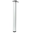 1 x 870mm Adjustable White Breakfast Bar Worktop Support Table Leg 60mm Diameter