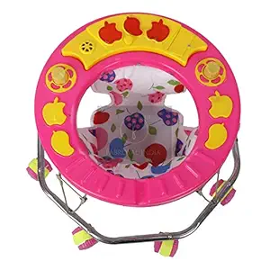 Fabroyal India Musical Baby Activity Walker for Kids with Music, Light and Adjustable Height - for Boys and Girls - Suitable Age 9 Months + (Pink)