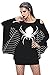 Price comparison product image Asvivid Women's Cold Shoulder Spiderweb Plus Size Jersey Tunic Party Mini Dress Halloween Costumes XXX-Large Black