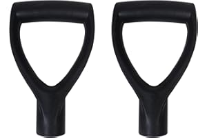 QAZIUY 2Pack Shovel D Grip Handle, Plastic Spade Handle Replacement 30mm Inner Diameter Spade Fork Shovel for Digging Raking Tool