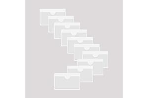 BAIWOAK 10 custodie trasparenti adesive per tasche, in plastica, autoadesive, per carte di indice, pianificatori, armadi, mensole (100 x 55 mm)