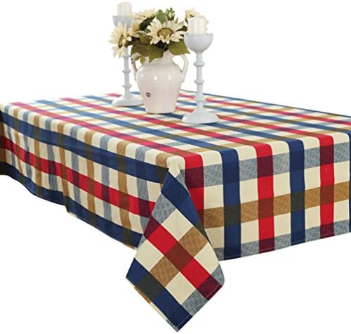 Byqny European Classical Canvas Fabric Table Cloth Tablecloth Lattice Series Home Cloth Cover Towel Linen Placemats