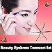 Pinkiou Eyebrow Tweezers for Hair Removal Eyelash Extension Cosmetic Remover Stainless Steel Slanted Edge Clip (Pack of 6)