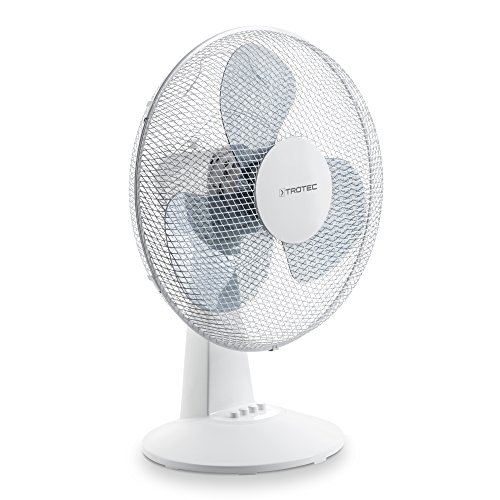 TROTEC Tischventilator TVE 15 | Automatische 100°-Oszillation mit Abschaltfunktion | Tisch Ventilator mit 3 Geschwindigskeitsstufen | Leistungsaufnahme 40W | geringes Betriebsgeräusch | weiß | Durchmesser 40 cm - 3
