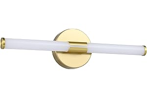 Eglo LED Applique miroir Ramola, lampe salle de bain, métal laiton et plastique blanc, blanc chaud à froid, IP44, L 45 cm