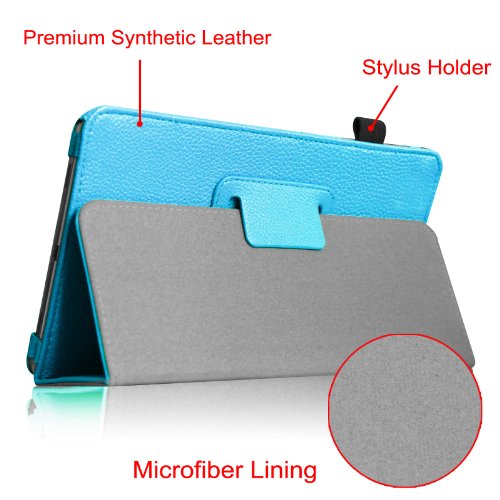 Fintie Samsung Galaxy Tab 4 8.0 Hülle Case – Slim Fit Folio Kunstleder Schutzhülle Cover Tasche mit Ständerfunktion für Samsung Galaxy Tab 4 8.0 SM-T330 SM-T335 (mit Auto Schlaf / Wach Funktion), Blau - 5