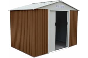 Gardiun Abri de Jardin en Métal Cambridge 4,72 m² 181x261x198 cm Ext. Acier Galvanisé Marron