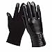 Produktbild Damen-Fahren Kunstleder Handschuhe Classic Touchscreen full-finger Fleece Innen Motorrad Handschuhe, schwarz